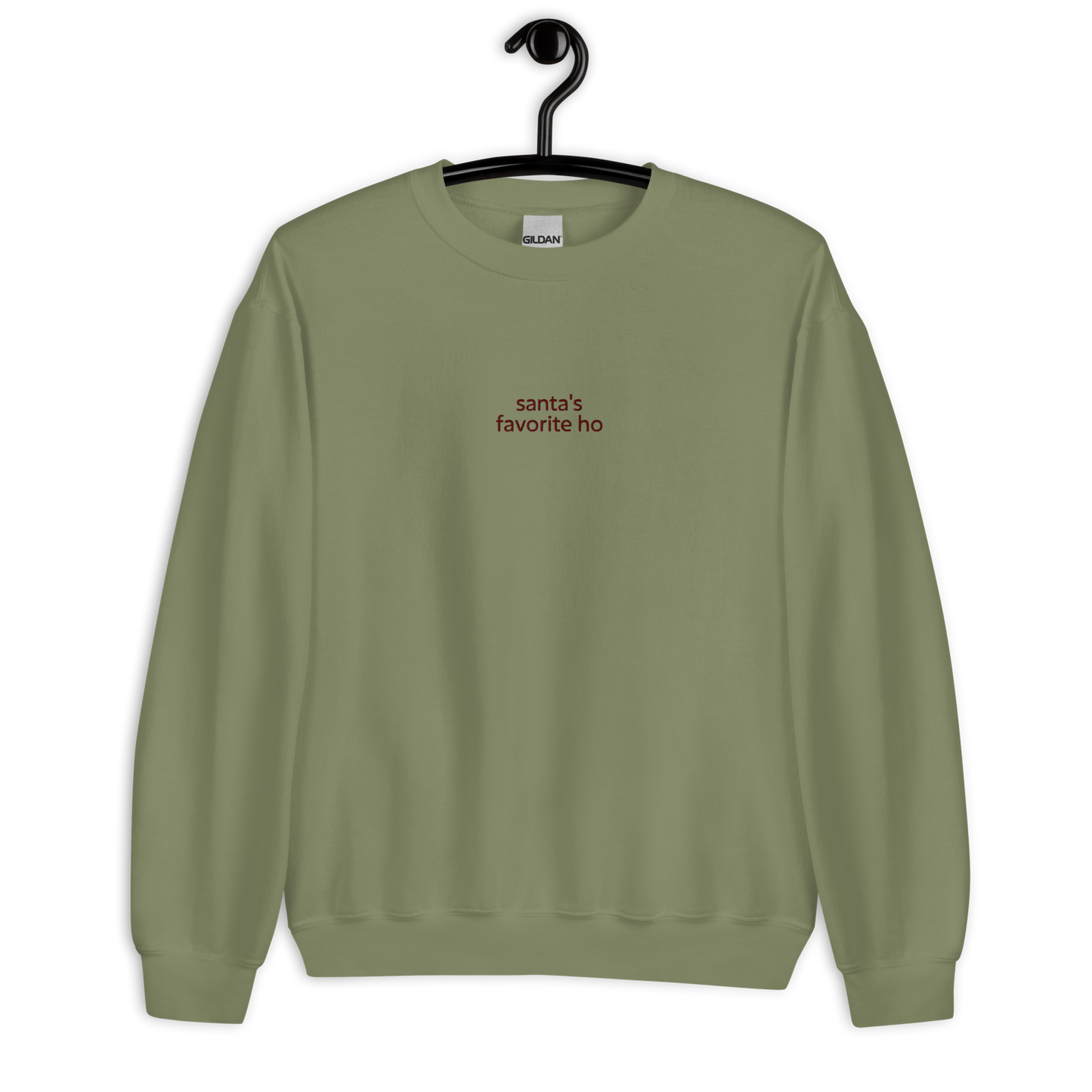 Santa's favorite ho - Military Green/Maroon Sweater