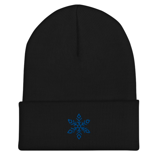 Snowflake Beanie - Black/Blue