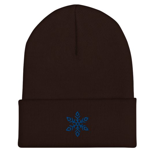 Snowflake Beanie - Brown/Blue