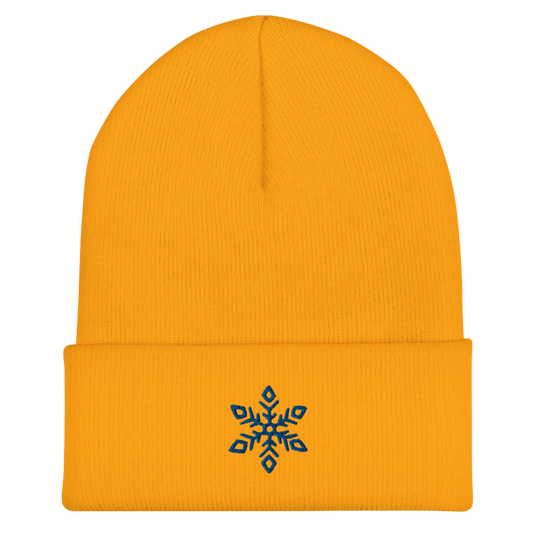 Snowflake Beanie - Gold/Blue