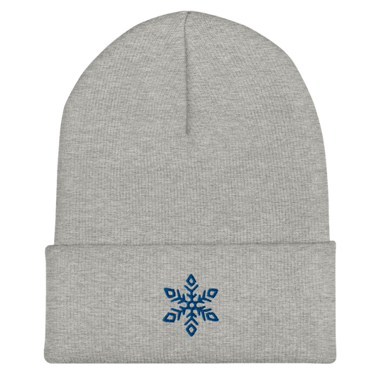 Snowflake Beanie - Heather Grey/Blue
