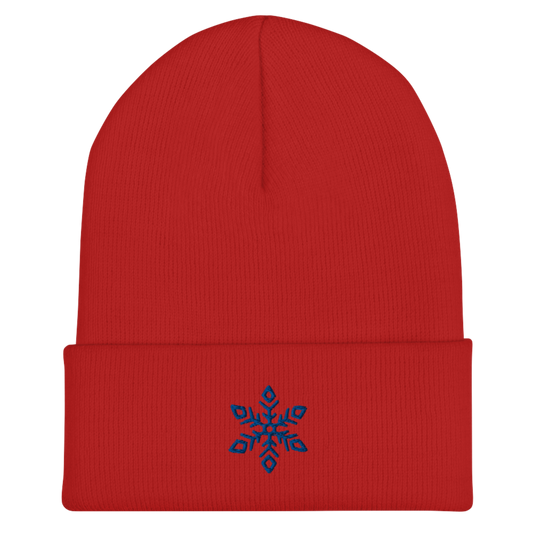 Snowflake Beanie - Red/Blue