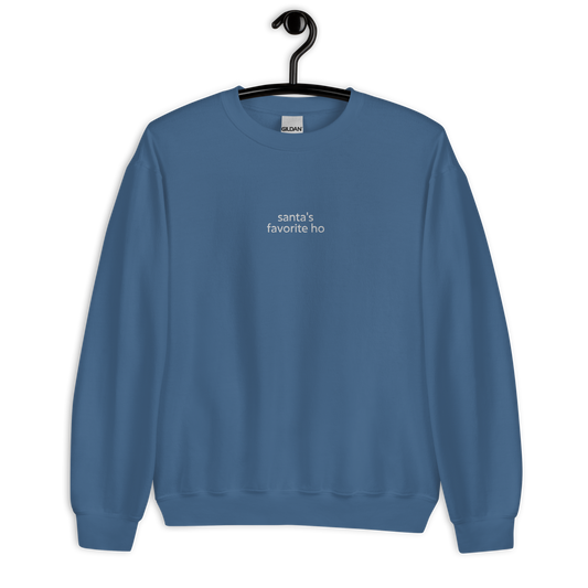 Santa's favorite ho - Indigo Blue/White Sweater