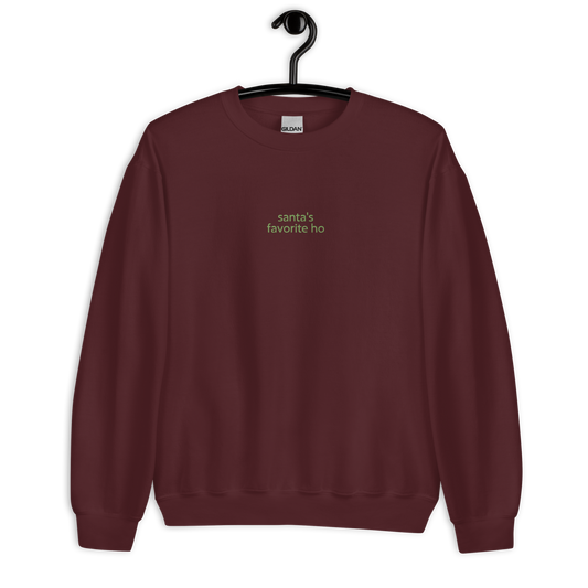 Santa's favorite ho - Maroon/Military Green Sweater