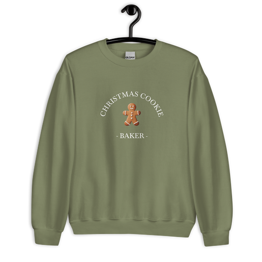 Cookie Baker - Military Green/White Sweater